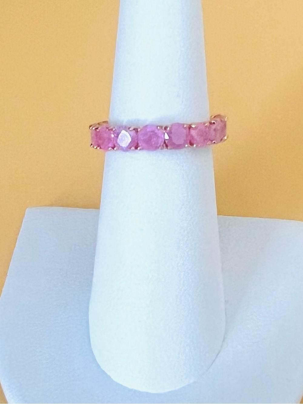 Rose gold plated & Pink Gemstone Ring